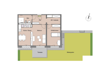 Wohnung Leverkusen Alkenrath - 2 Zimmer, 62 m&sup2;, 925&euro; | Angebot:26777275