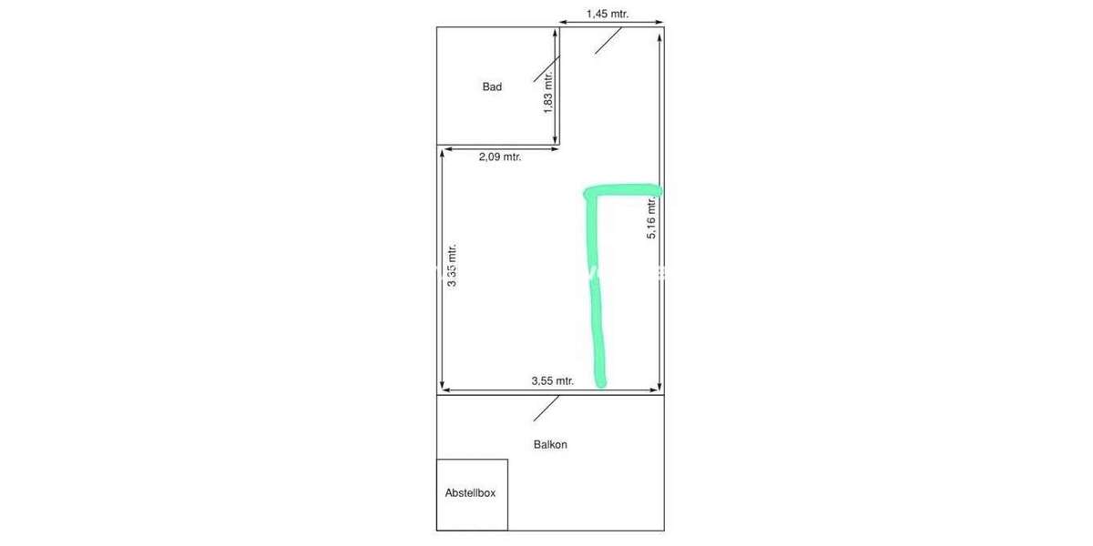 Etagenwohnung Köln - 1 Zimmer, 21 m&sup2;, 342&euro; | Angebot:27089671
